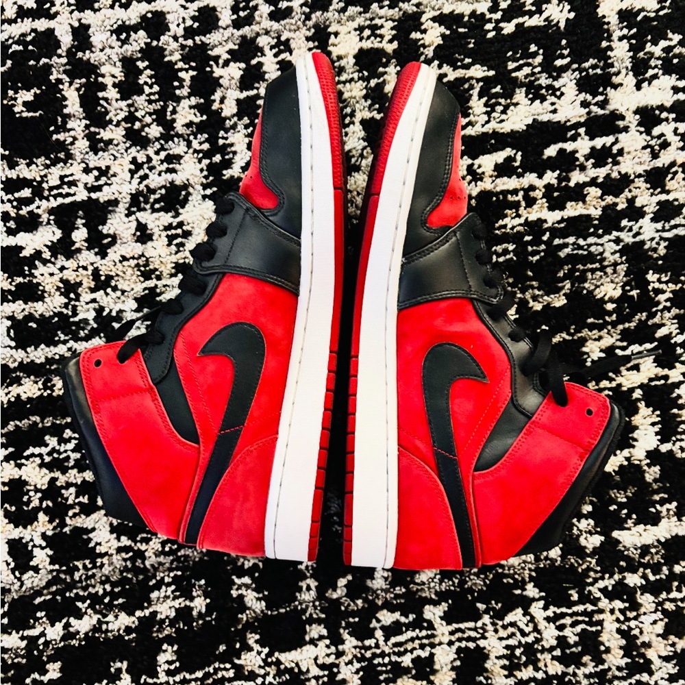 Nike Red and Black High-Top Sneakers